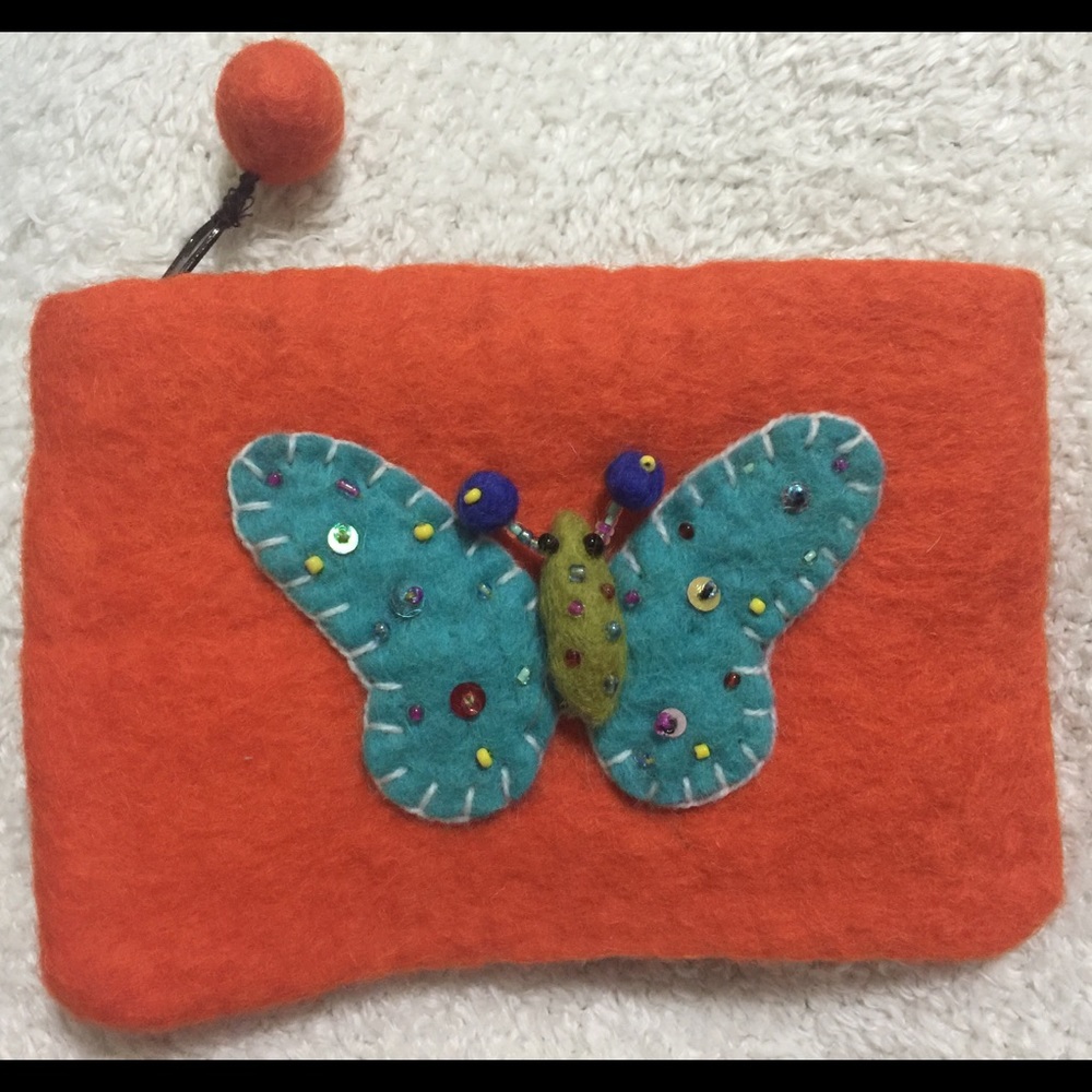 Felt change purse.